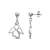 Thumbnail Image 1 of Previously Owned Open Hearts Diamond Angel Earrings 1/5 ct tw Round-cut Sterling Silver