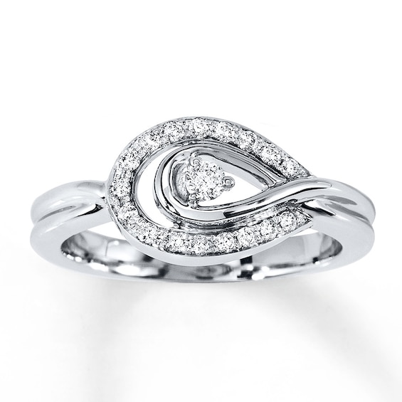 Previously Owned Diamond Ring 1/6 ct tw Round-cut Sterling Silver
