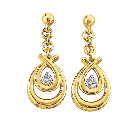 Previously Owned Diamond Earrings 1/15 ct tw 10K Yellow Gold