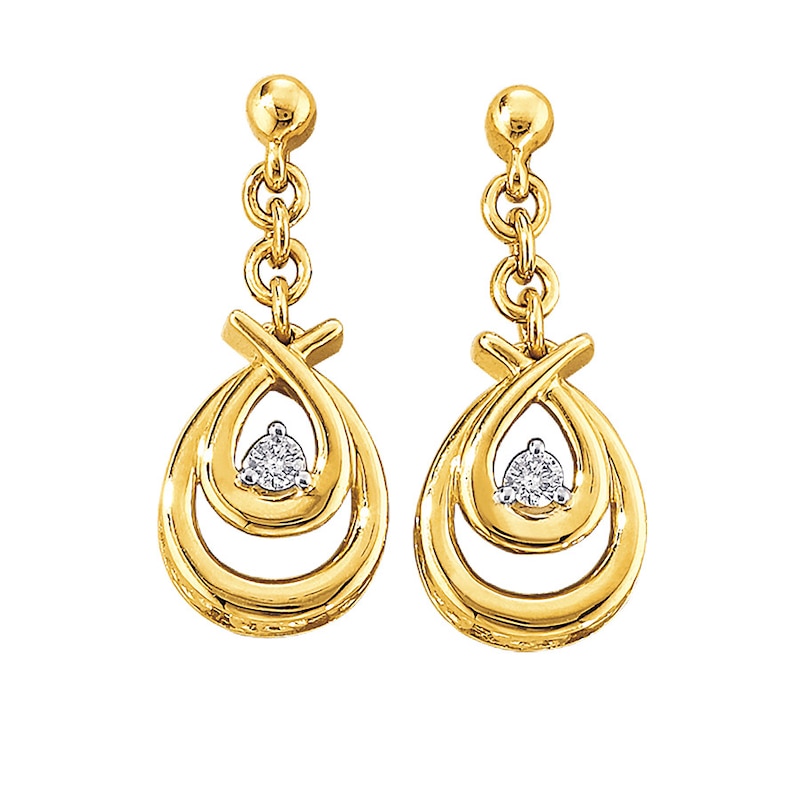 Previously Owned Diamond Earrings 1/15 ct tw 10K Yellow Gold