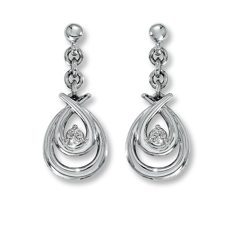 Previously Owned Diamond Earrings 1/15 ct tw 10K White Gold