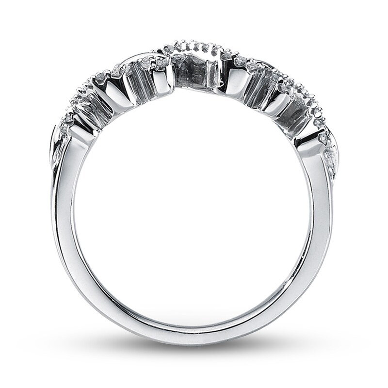 Main Image 2 of Previously Owned Open Hearts Diamond Ring 1/8 ct tw 14K White Gold