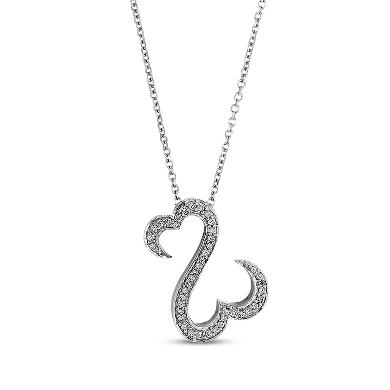 Main Image 1 of Previously Owned Open Heart Diamond Necklace 1/6 ct tw Sterling Silver