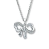 Thumbnail Image 1 of Previously Owned Diamond Bow Necklace 1/15 ct tw Sterling Silver