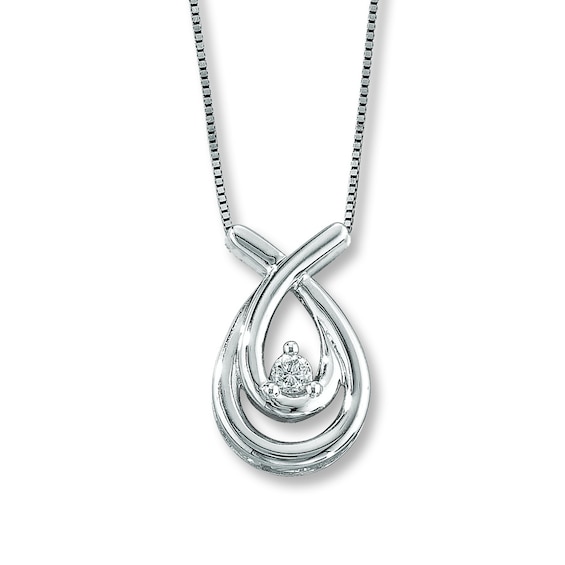 Previously Owned Necklace 1/15 ct tw Diamonds 10K White Gold 18"
