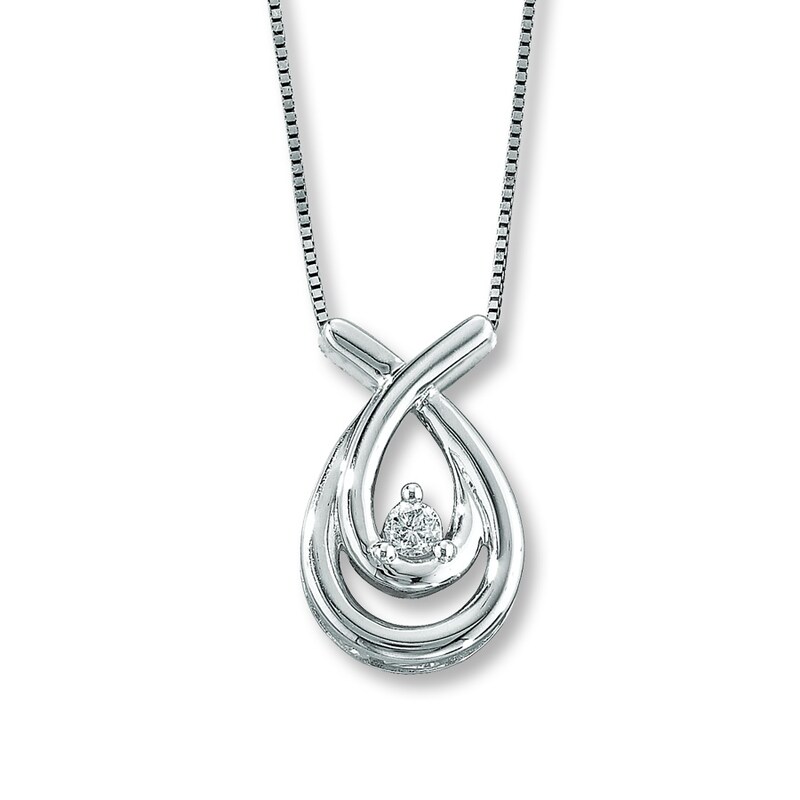 Previously Owned Necklace 1/15 ct tw Diamonds 10K White Gold 18"