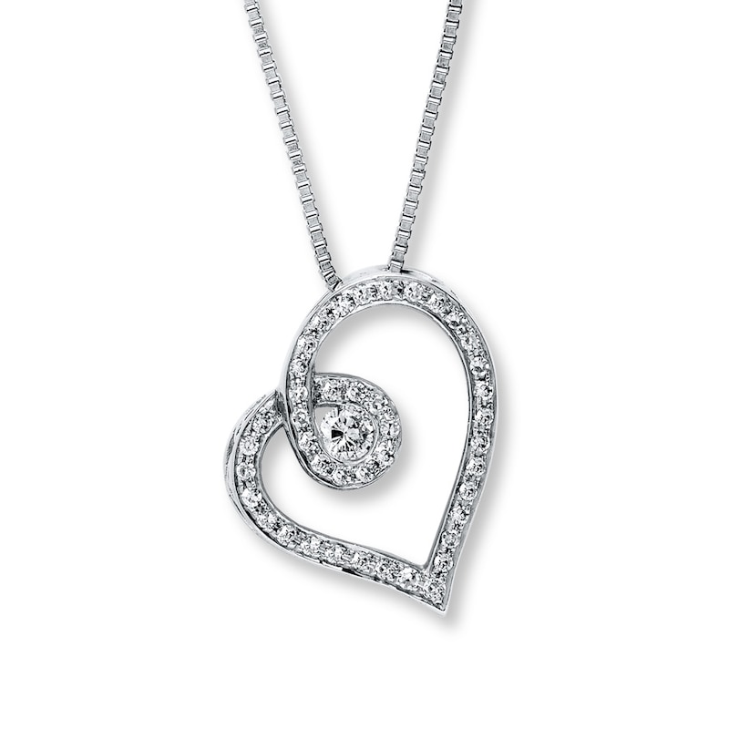 Main Image 1 of Previously Owned Necklace 1/5 ct tw Diamonds Sterling Silver 18&quot;
