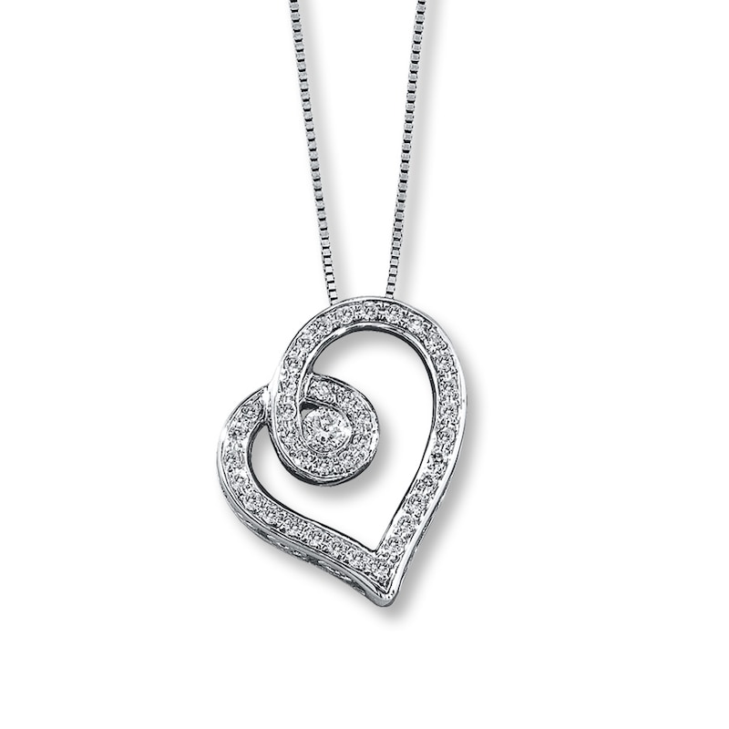 Main Image 1 of Previously Owned Necklace 1/4 ct tw Diamonds 10K White Gold 18&quot;