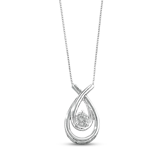 Previously Owned Diamond Teardrop Necklace 1/4 ct tw Round-cut 10K White Gold 18"