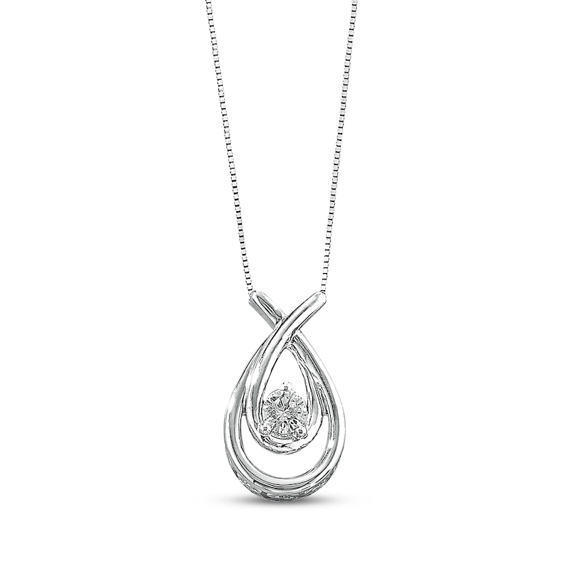 Previously Owned Diamond Teardrop Necklace 1/4 ct tw Round-cut 10K White Gold 18"