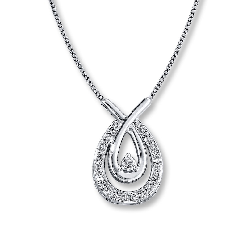 Main Image 1 of Previously Owned Necklace 1/5 ct tw Diamonds Sterling Silver 18&quot;