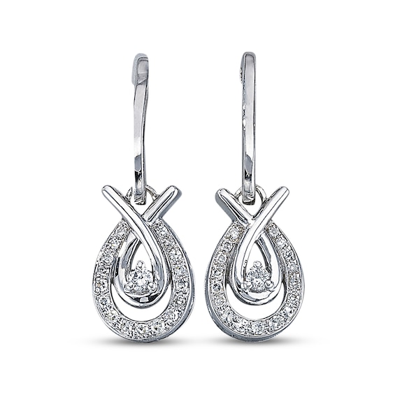 Previously Owned Diamond Dangle Earrings 1/4 ct tw Sterling Silver