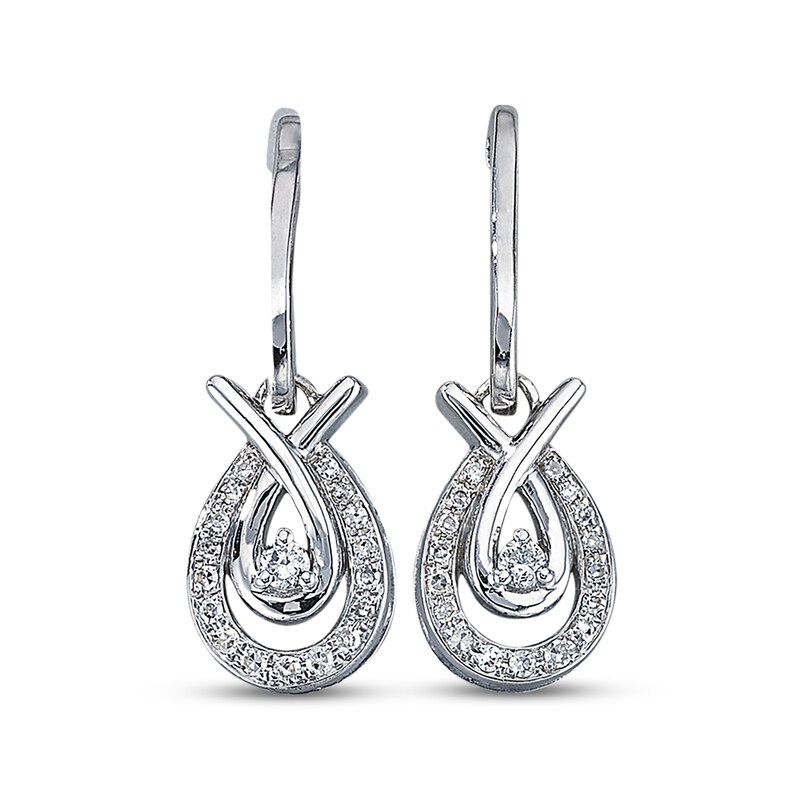 Main Image 1 of Previously Owned Diamond Dangle Earrings 1/4 ct tw Sterling Silver