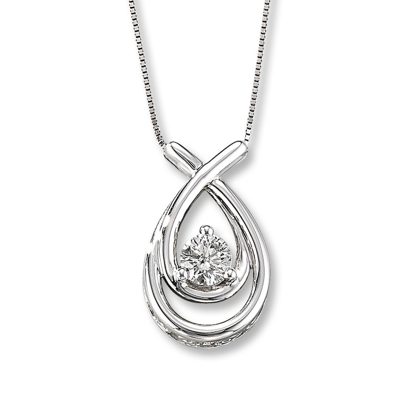 Main Image 1 of Previously Owned Necklace 1/2 Carat Diamond 14K White Gold 18&quot;
