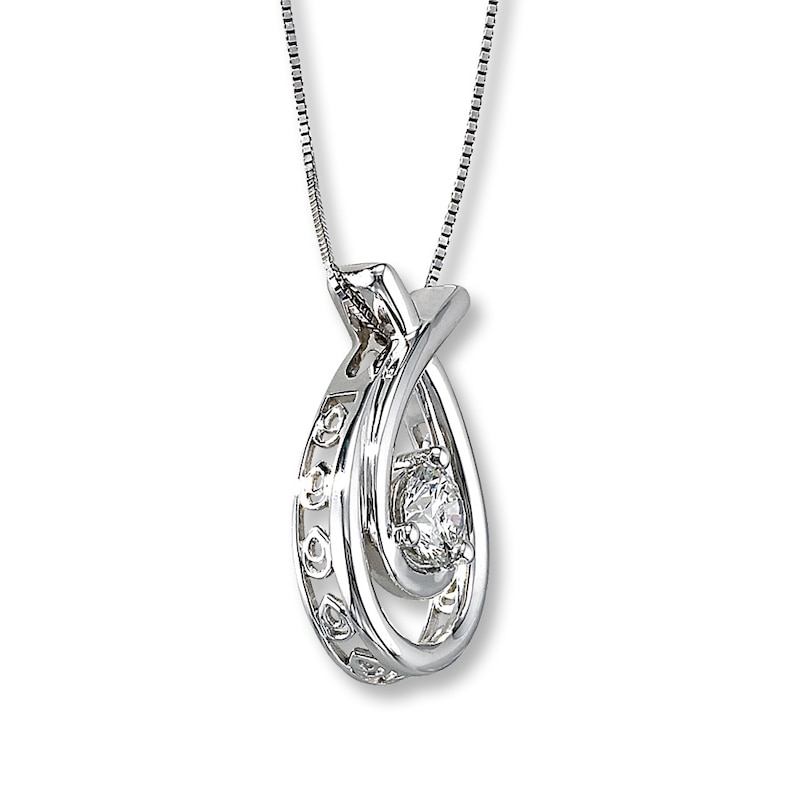 Main Image 2 of Previously Owned Necklace 1/2 Carat Diamond 14K White Gold 18&quot;