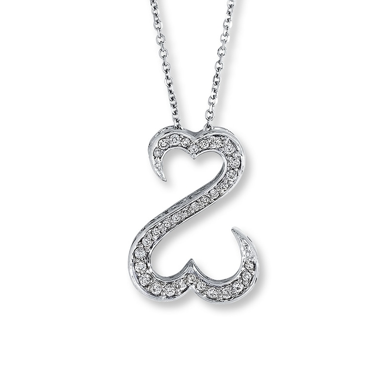 Main Image 2 of Previously Owned Necklace 1/4 ct tw Diamonds 14K White Gold 18&quot;