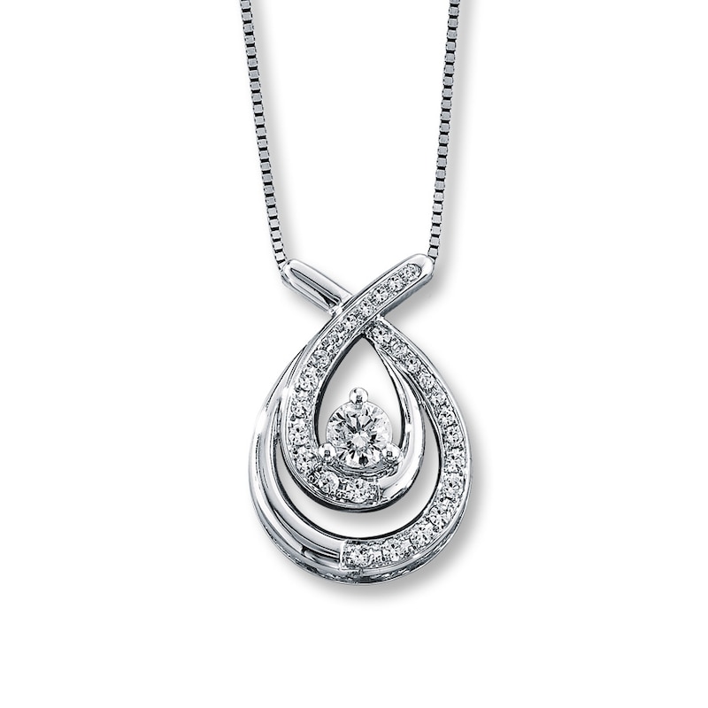 Main Image 1 of Previously Owned Necklace 1/2 ct tw Diamonds 14K White Gold 18"
