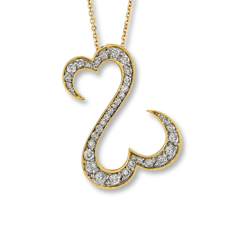 Main Image 1 of Previously Owned Necklace 1 ct tw Diamonds 14K Yellow Gold 18&quot;