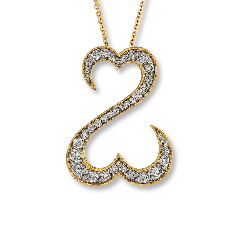 Main Image 2 of Previously Owned Necklace 1 ct tw Diamonds 14K Yellow Gold 18&quot;