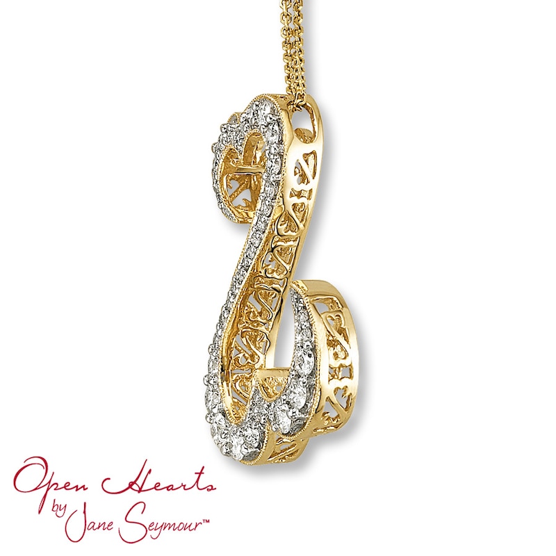 Main Image 3 of Previously Owned Necklace 1 ct tw Diamonds 14K Yellow Gold 18&quot;