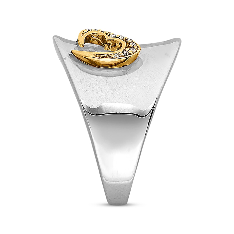 Main Image 3 of Previously Owned Diamond Open Heart Ring 1/20 cttw Sterling Silver/14K Yellow Gold