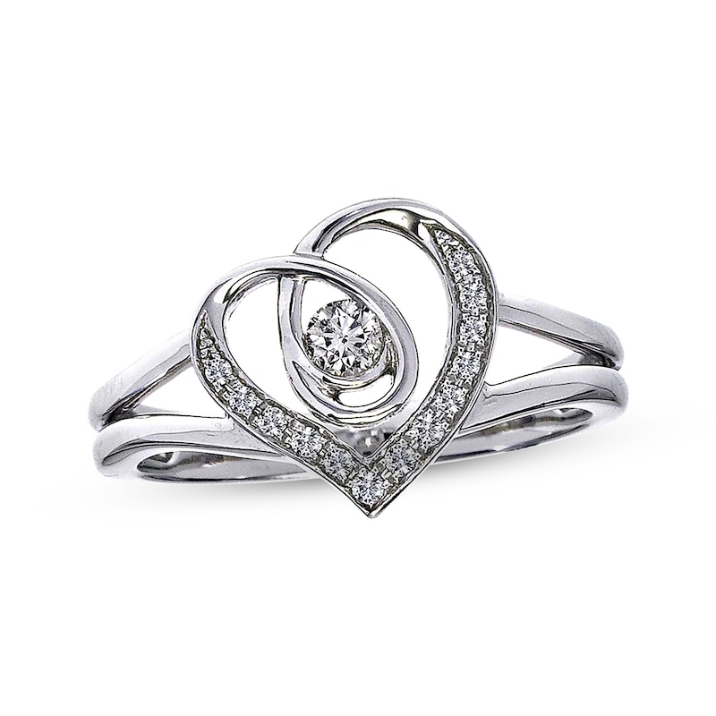 Previously Owned Diamond Heart Ring 1/6 ct tw Round-cut Sterling Silver