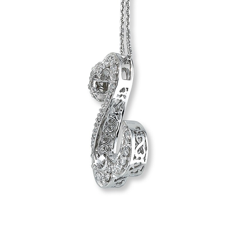 Main Image 3 of Previously Owned Necklace 1/2 ct tw Diamonds 14K White Gold 18&quot;
