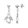 Thumbnail Image 1 of Previously Owned Open Heart Wing Earrings 1/20 ct tw Diamonds Sterling Silver