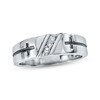 Thumbnail Image 1 of Previously Owned Men's Round-Cut Diamond Wedding Band 1/10 cttw 10K White Gold