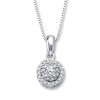 Thumbnail Image 1 of Previously Owned Necklace 1/4 ct tw Diamonds 10K White Gold 18"
