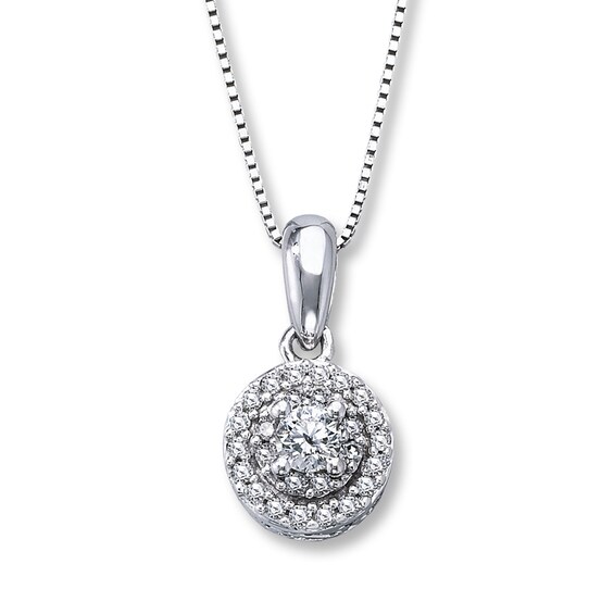Previously Owned Necklace 1/4 ct tw Diamonds 10K White Gold 18"