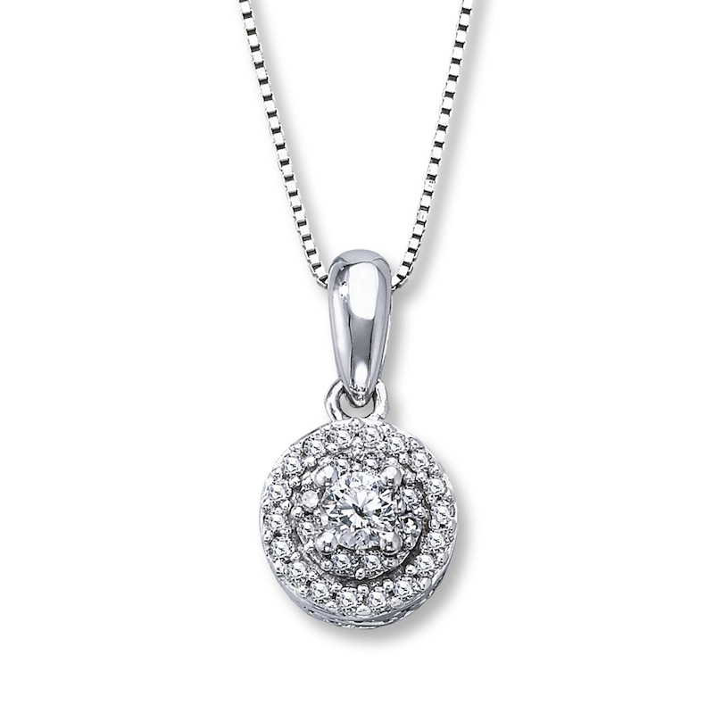 Main Image 1 of Previously Owned Necklace 1/4 ct tw Diamonds 10K White Gold 18"