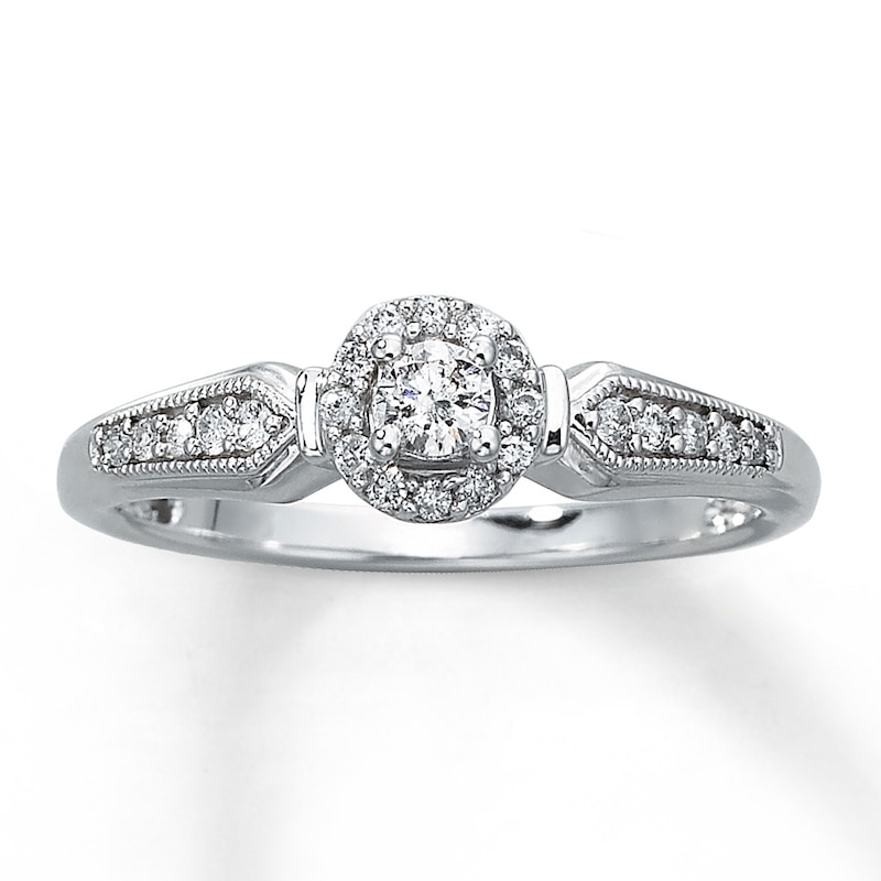 Previously Owned Promise Ring 1/4 ct tw Diamonds 10K White Gold