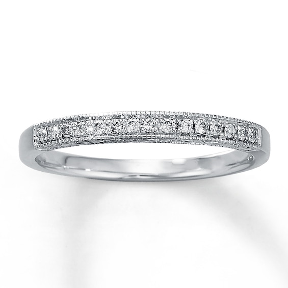 Previously Owned Anniversary Band 1/10 ct tw Round-cut Diamonds 10K White Gold