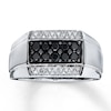 Thumbnail Image 0 of Previously Owned Men's Black & White Diamond Ring 3/4 ct tw 10K White Gold