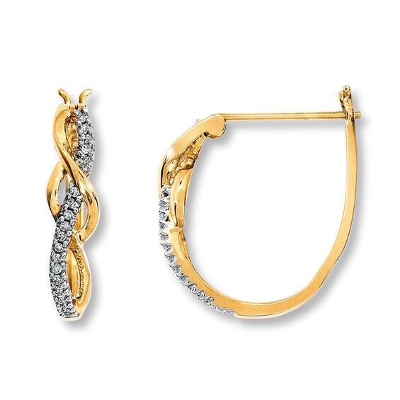 Previously Owned Diamond Earrings 1/10 ct tw Round-cut 10K Yellow Gold