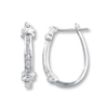 Previously Owned Diamond Hoop Earrings 1/5 ct tw Round-cut Sterling Silver