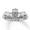 Thumbnail Image 1 of Previously Owned Diamond Claddagh Ring 1/20 ct 10K White Gold