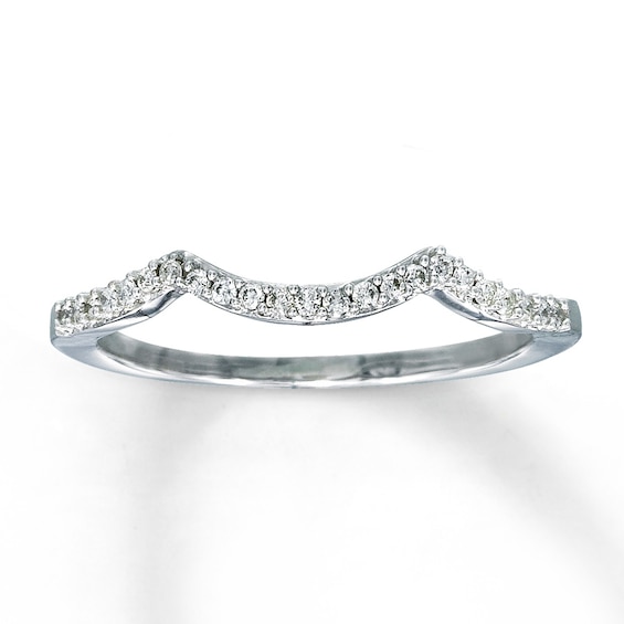 Previously Owned Wedding Band 1/10 ct tw Round-cut Diamonds 14K White Gold