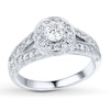 Thumbnail Image 1 of Previously Owned Engagement Ring 5/8 ct tw Round-cut Diamonds 14K White Gold