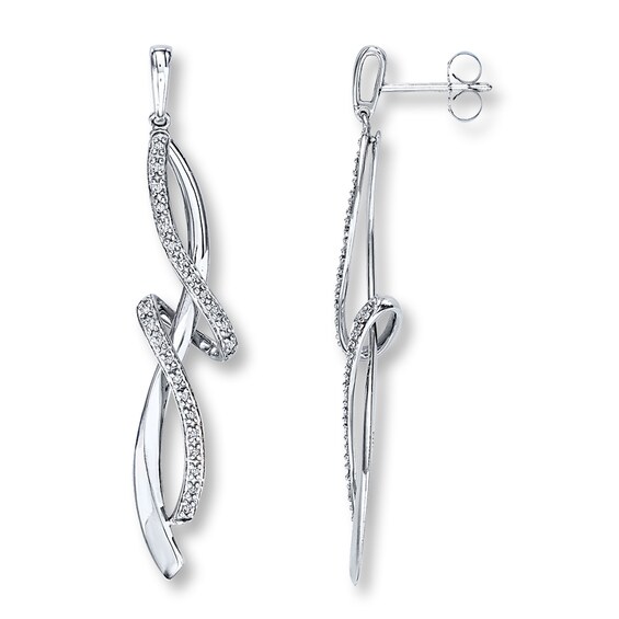 Previously Owned Diamond Earrings 1/6 ct tw Round-cut 10K White Gold