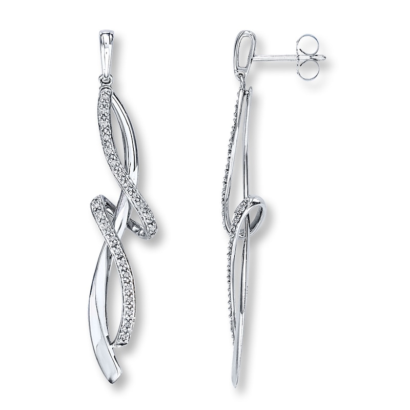 Main Image 1 of Previously Owned Diamond Earrings 1/6 ct tw Round-cut 10K White Gold