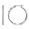Thumbnail Image 0 of Previously Owned Diamond Hoop Earrings 1/4 ct tw Round-cut 10K White Gold
