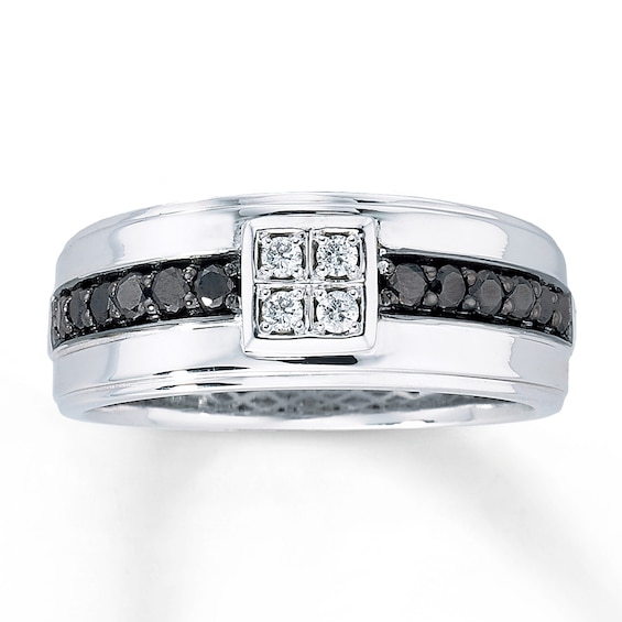 Previously Owned Men's Ring 1/2 ct tw Diamonds 10K White Gold