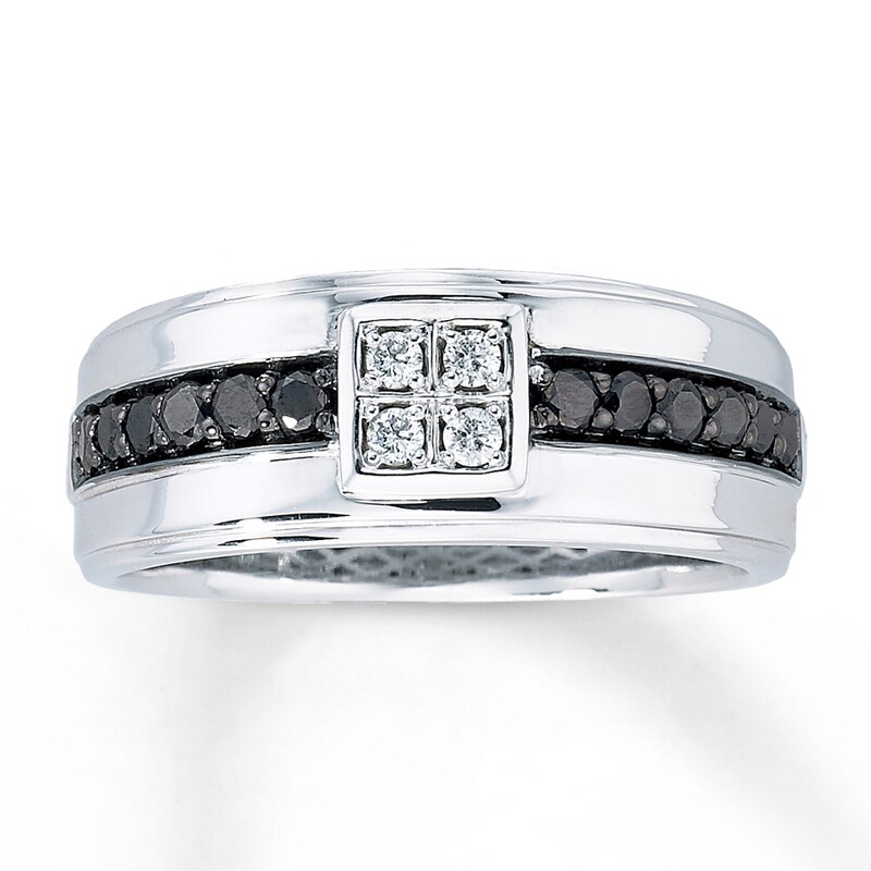 Previously Owned Men's Ring 1/2 ct tw Diamonds 10K White Gold