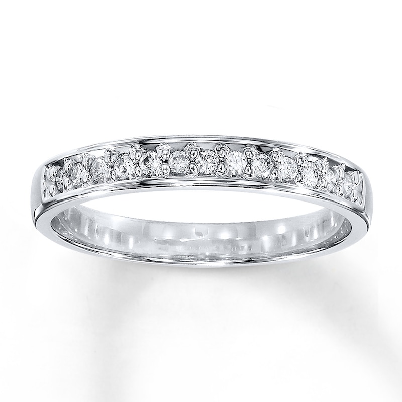 Main Image 1 of Previously Owned Diamond Anniversary Band 1/8 ct tw Round-cut 10K White Gold