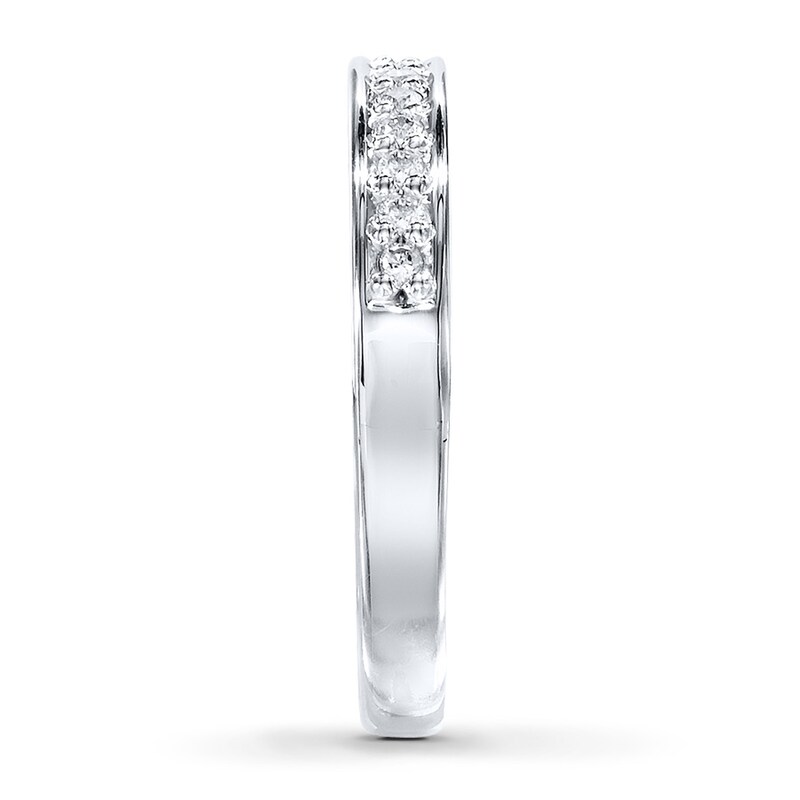 Main Image 3 of Previously Owned Diamond Anniversary Band 1/8 ct tw Round-cut 10K White Gold
