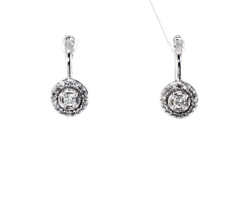 Main Image 1 of Previously Owned Diamond Earrings 1/5 ct tw Round-cut 10K White Gold