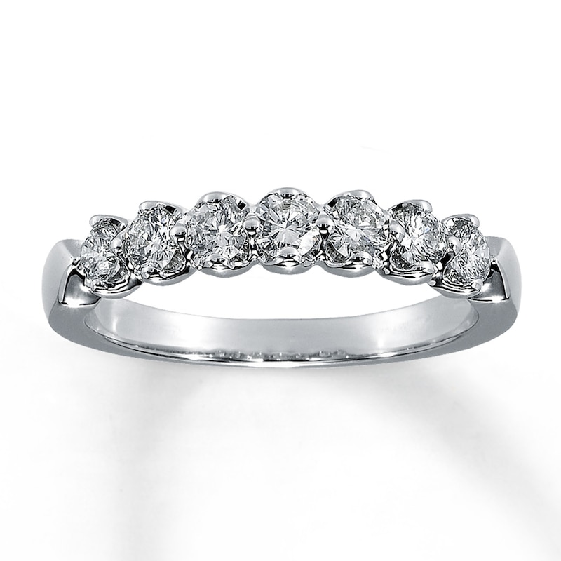 Main Image 1 of Previously Owned Diamond Anniversary Band 1/2 ct tw Round-cut 14K White Gold