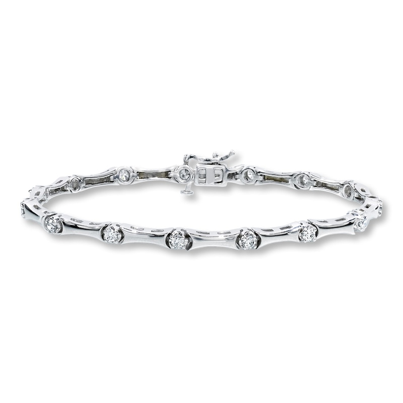 Main Image 1 of Previously Owned Diamond Bracelet 1 ct tw 10K White Gold
